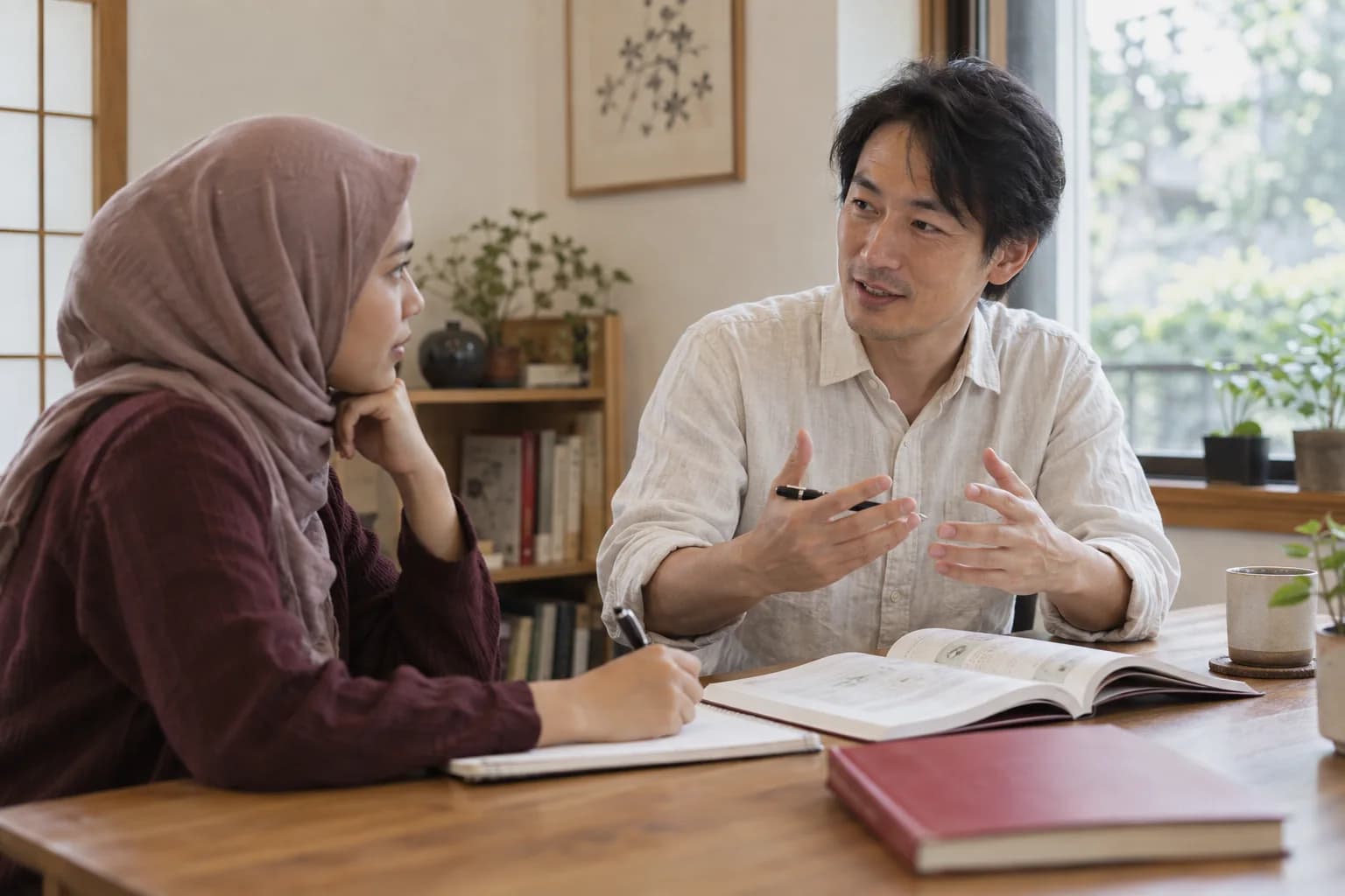 Latihan percakapan bahasa Jepang bersama pengajar